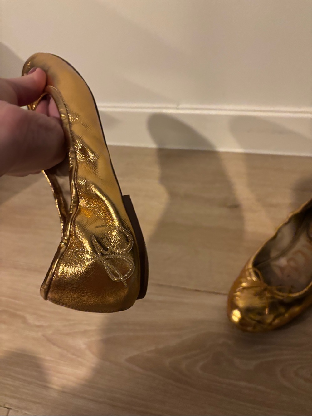 Sam Edelman Metallic Gold Ballet Flats - Picture 6 of 8